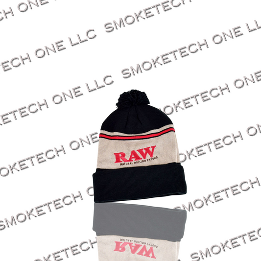 RAW Pompom Beanie - Smoke Tech One LLC