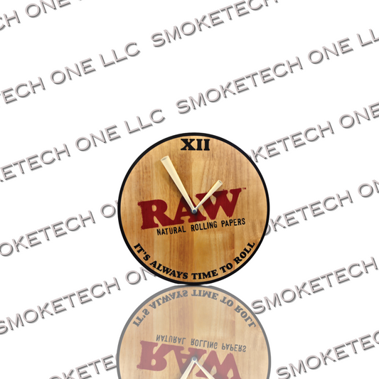 RAW Wooden Wall Clock - Smoke Tech One LLC