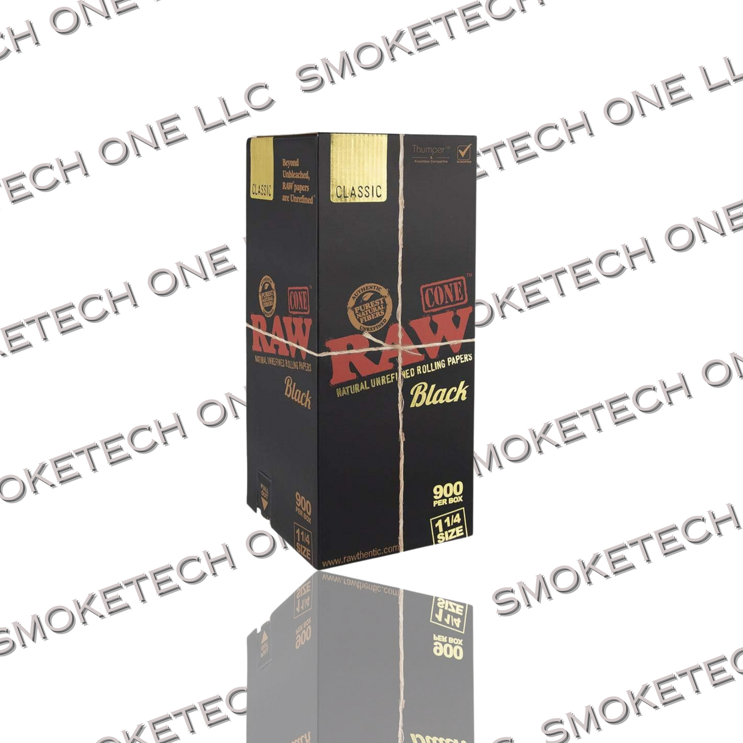 RAW Black 1 1/4 Cones | Bulk Box | 900 Cones - Smoke Tech One LLC