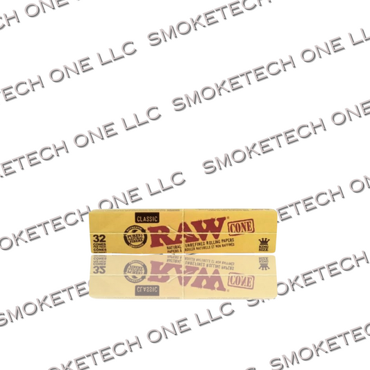 RAW Classic King Size Cones 32 Per Box - Smoke Tech One LLC