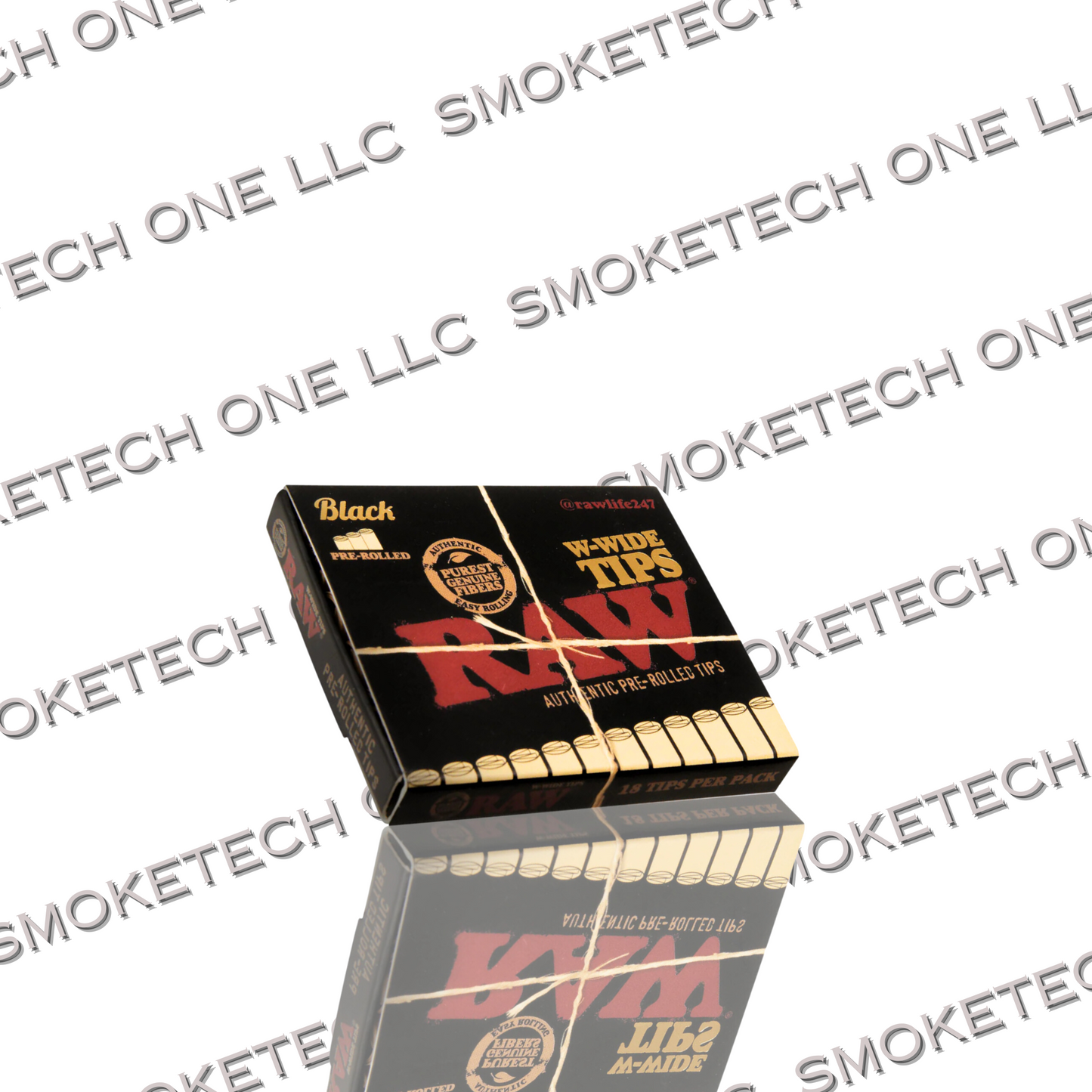 RAW Black W-WIDE Pre-Rolled Cone Tips - Smoke Tech One LLC