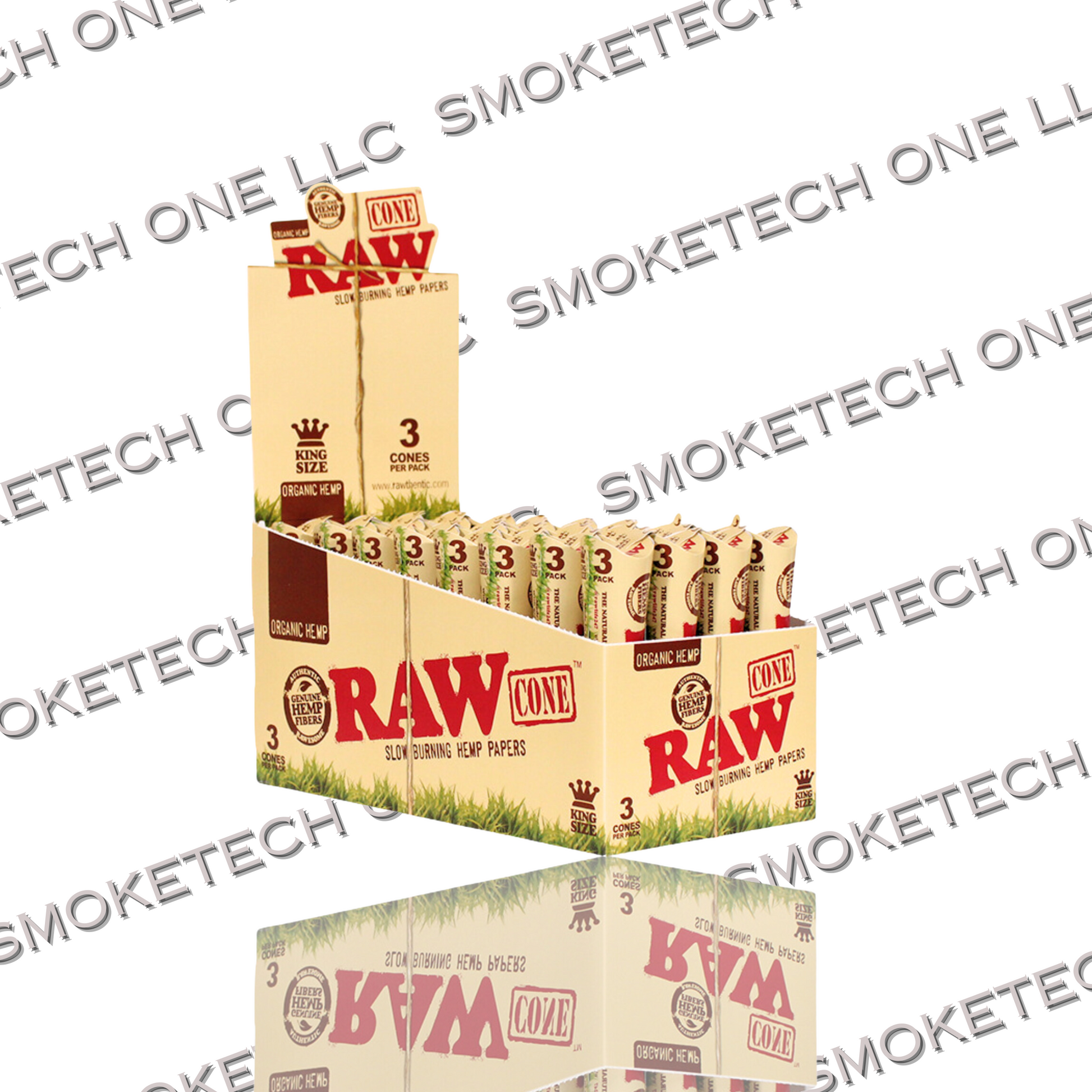 RAW Organic King Size Cones - 3 Pack - Smoke Tech One LLC