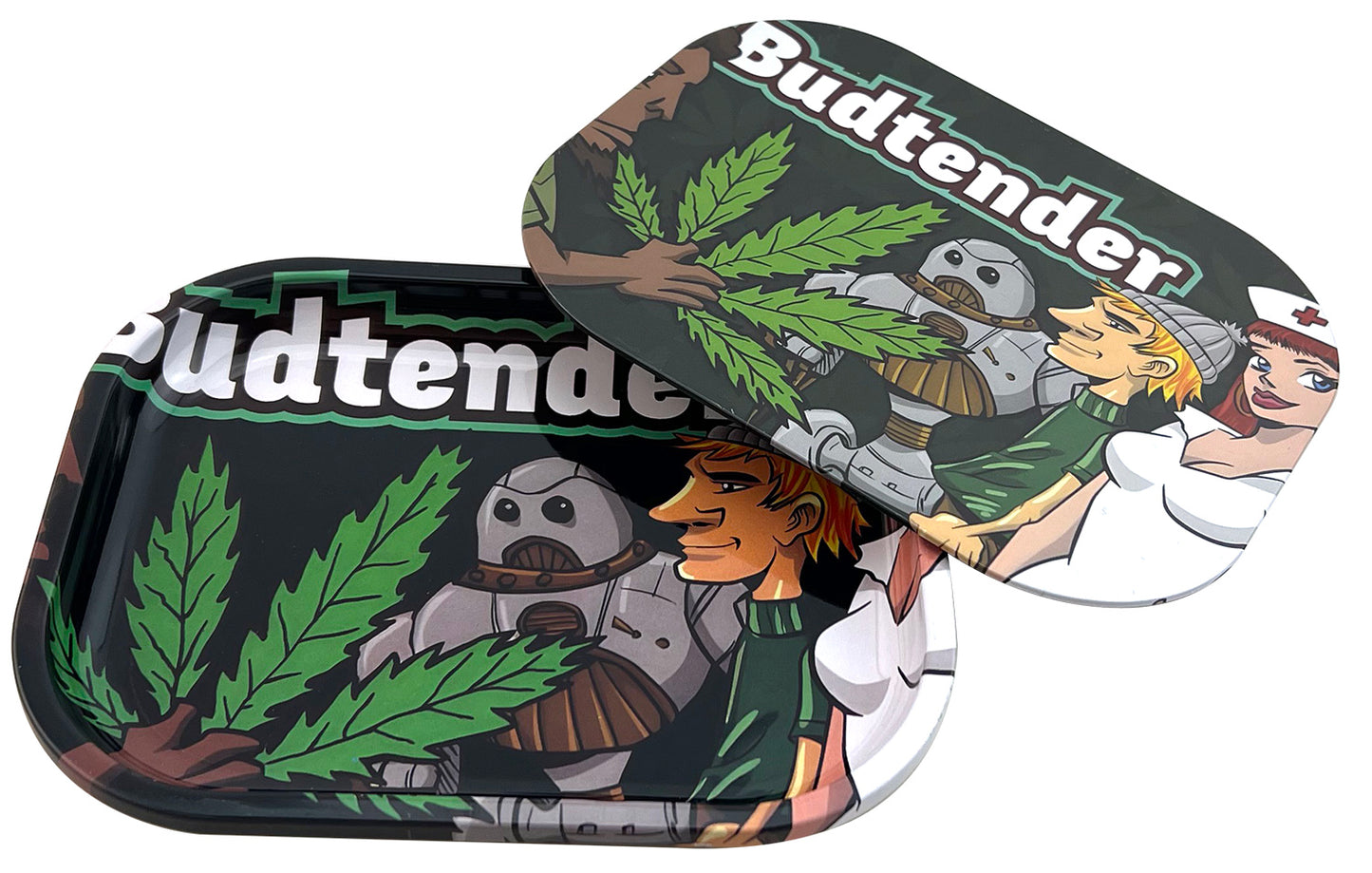 Hipster Budtender Metal Rolling Tray AP013