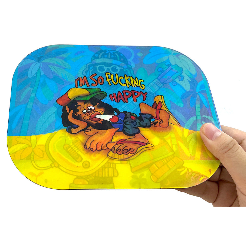 Hispter Rasta Vibes & Happy Stoner 3D Cover Rolling Tray AP029