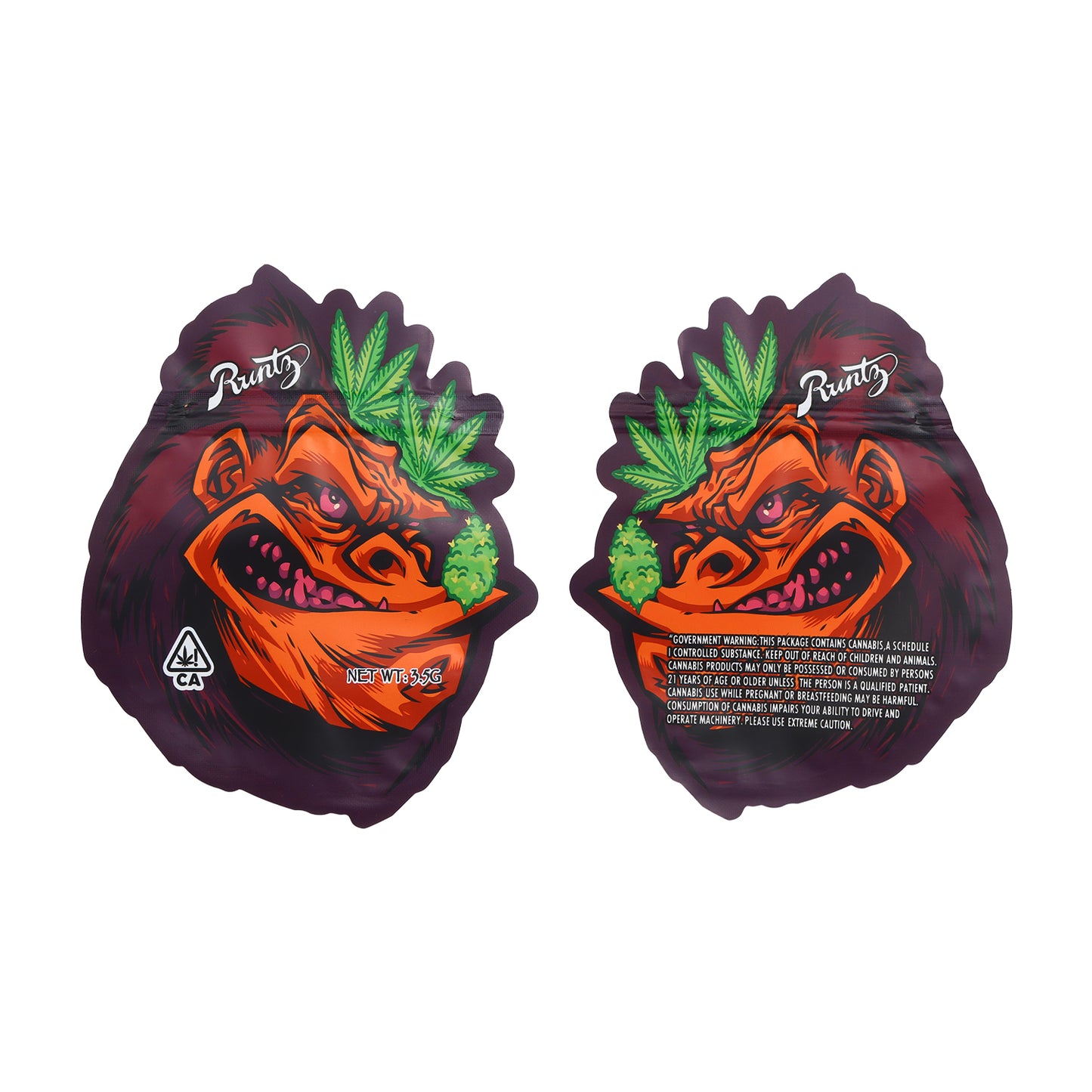 Purity Gorilla Head Shaped Mylar Bag BAG-22