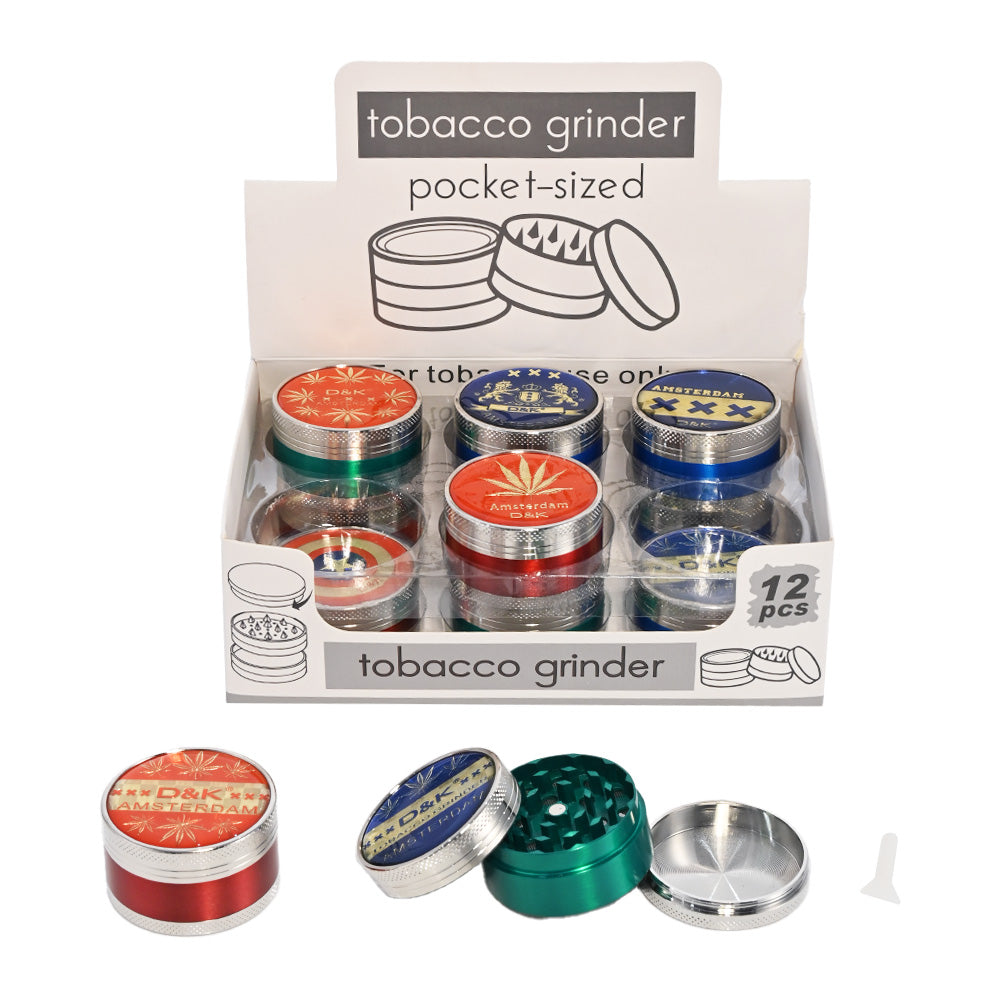 DK Amsterdam 3-Piece Metal Herb Grinder DK5030A-3