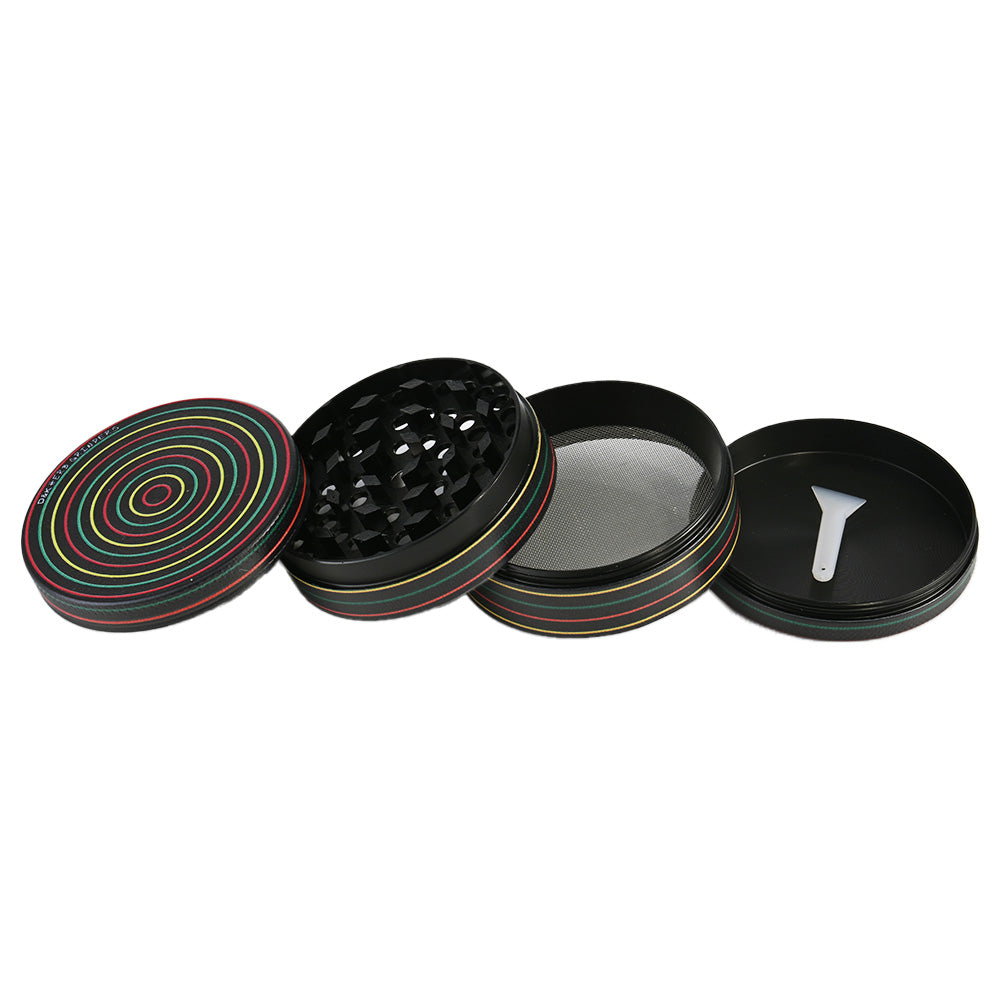 Rasta Stripe Zinc Herb Grinder DK5130BA-4