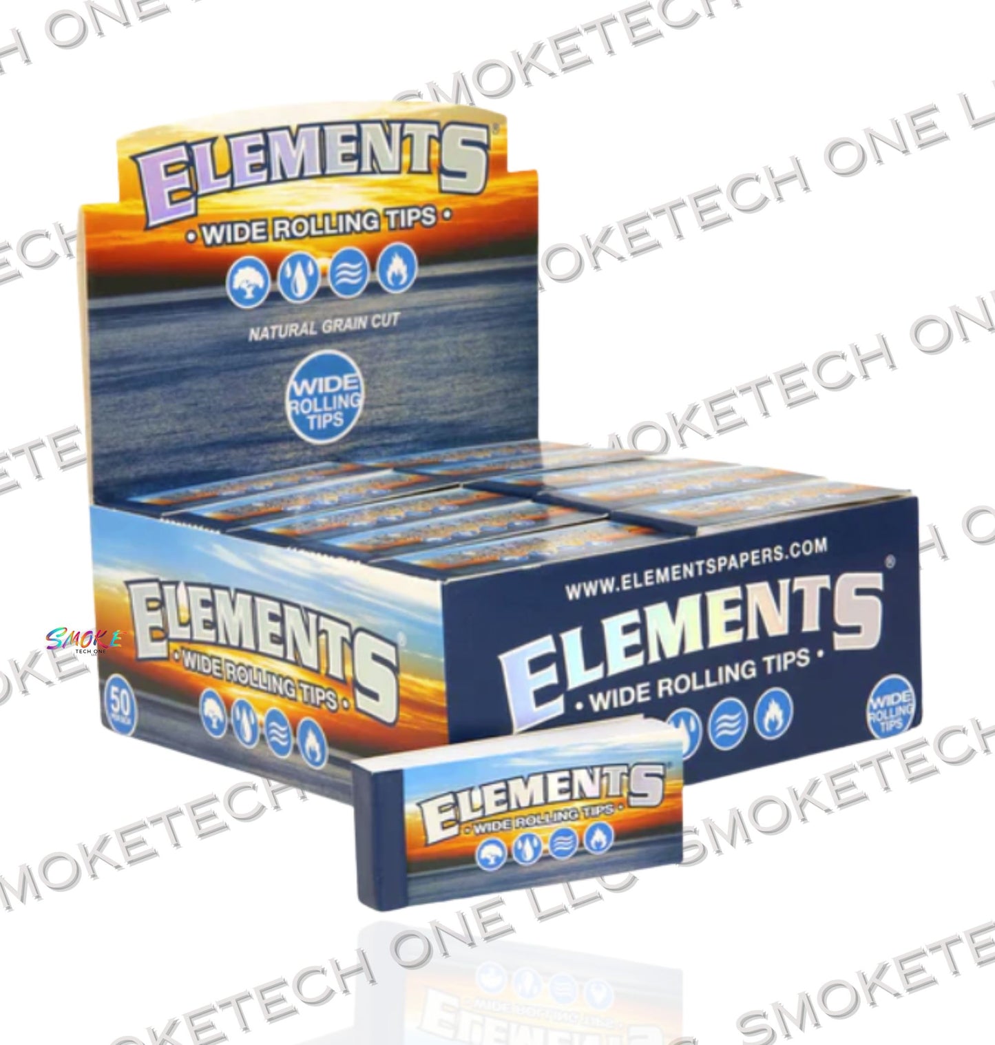 Elements Wide Rolling Tips (Natural Grain Cut) - Smoke Tech One LLC