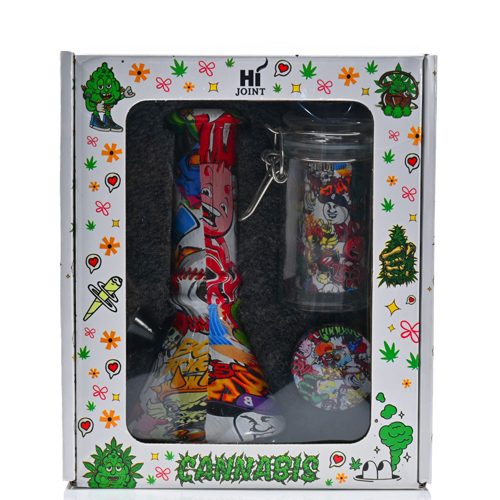 Street Smoker Set – Graffiti Edition (Includes Bong, Grinder, Jar) GRSET 01