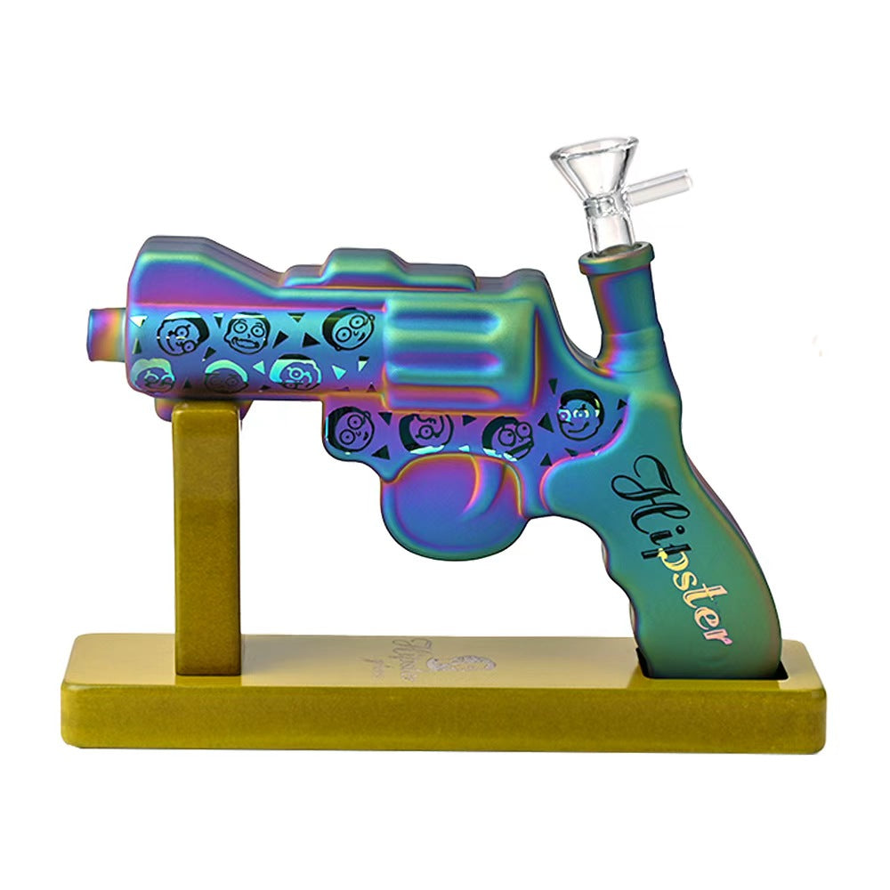 Hipster 7 inch Pistol Glass Water Pipe – GS045