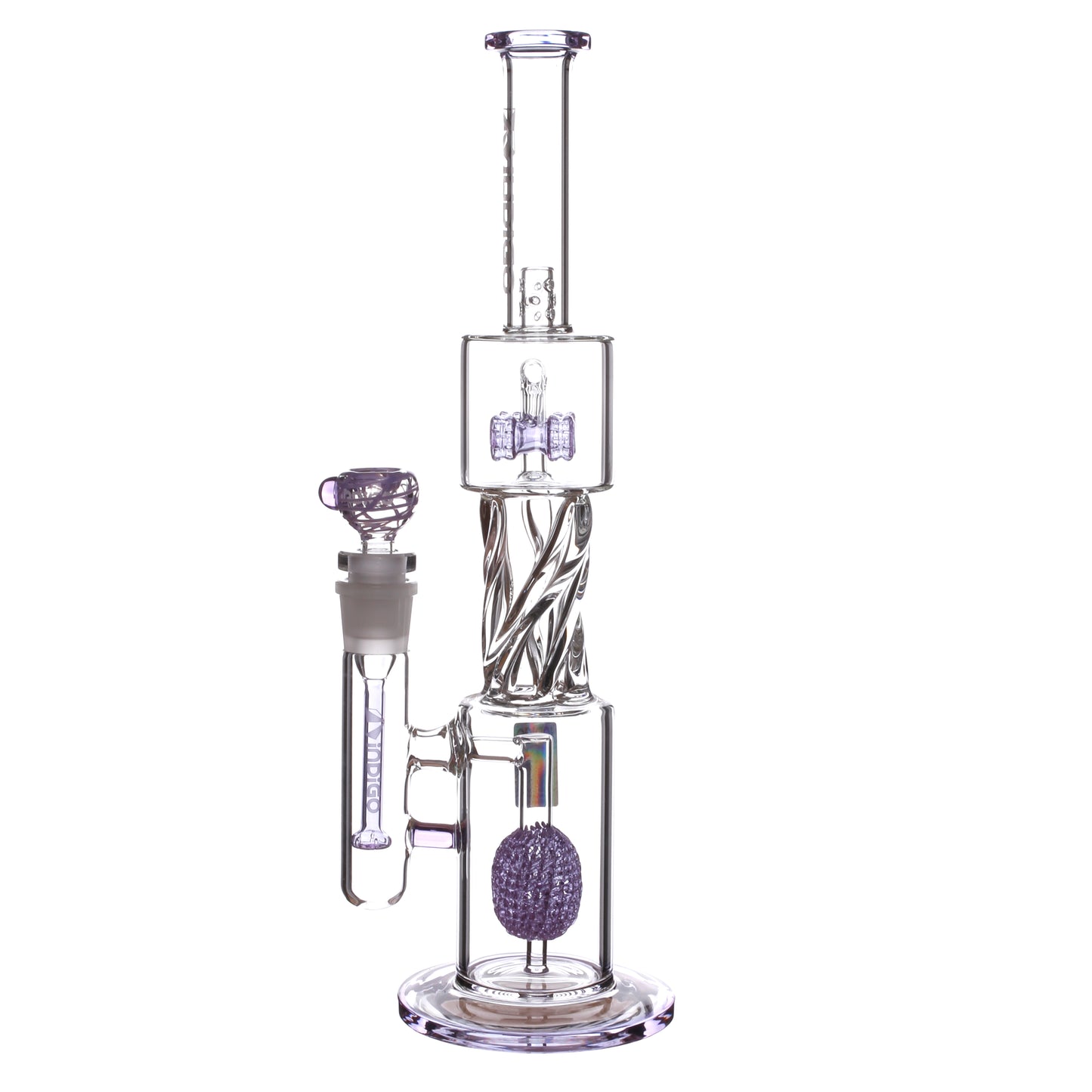 Indigo 19 inch Tornado Double Perc Bong ID-B18 - Smoke Tech One LLC