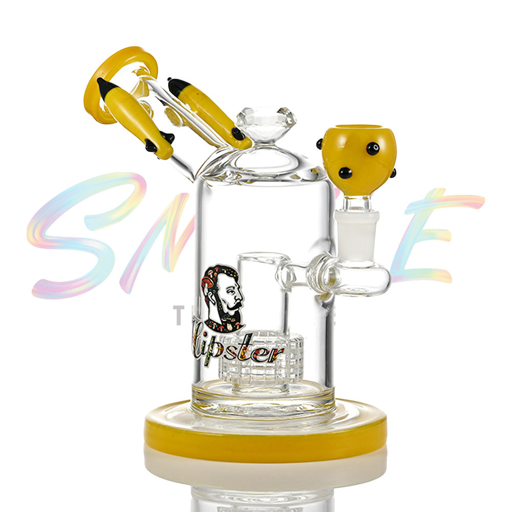 Sculpted Rocket Mouthpiece Multi-Chamber Glass Water Pipe JH014