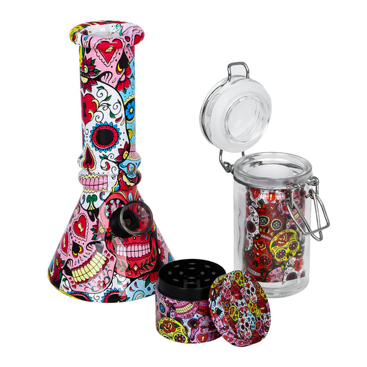 Devil Bong Gift Set - (Includes Bong, Grinder, Jar)