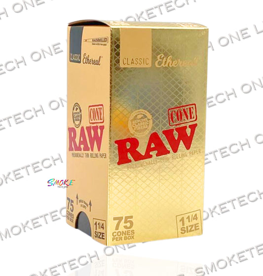 RAW Classic Ethereal Pre-Rolled Cones – 75 Count Box