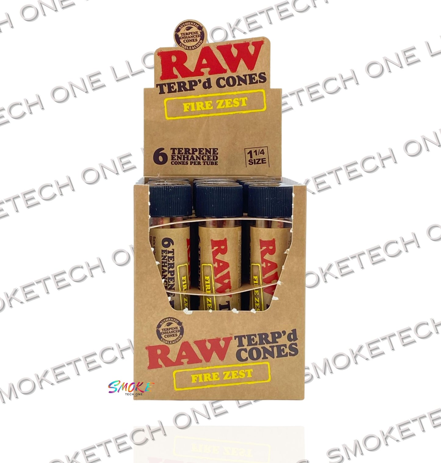 RAW Terp’d Cones – Fire Zest | 1 1/4 Size | 6 Terpene-Enhanced Cones per Tube