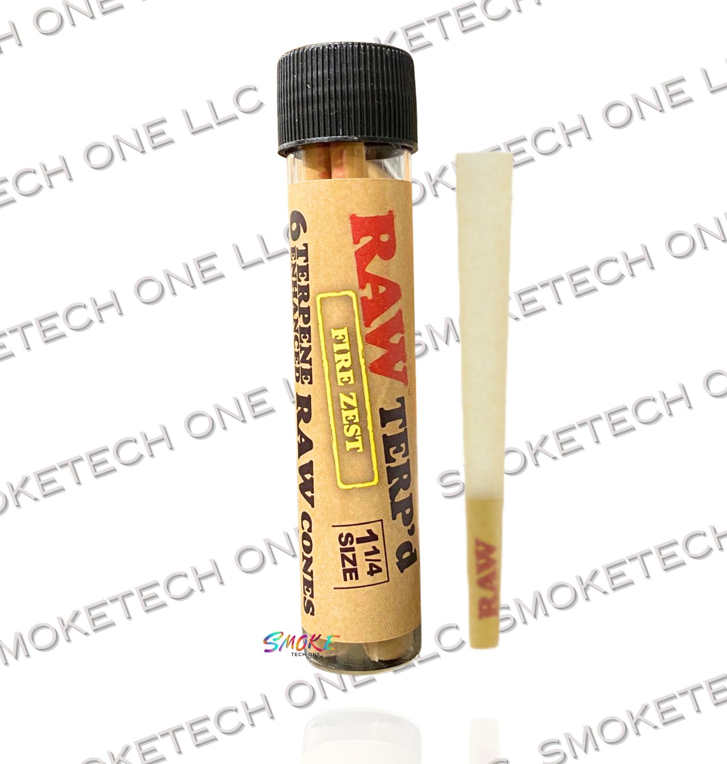 RAW Terp’d Cones – Fire Zest | 1 1/4 Size | 6 Terpene-Enhanced Cones per Tube