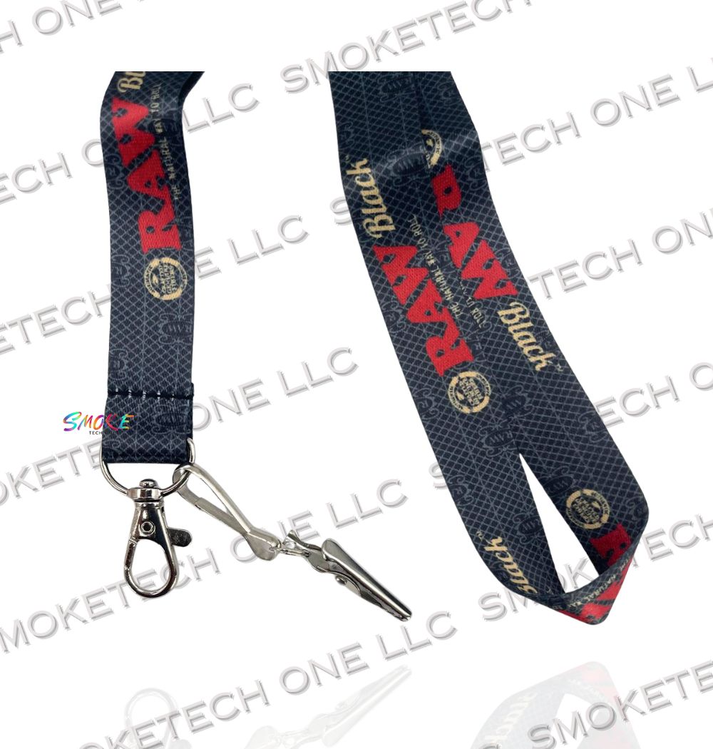 RAW Black Lanyard – Premium Neck Strap with Metal Clip