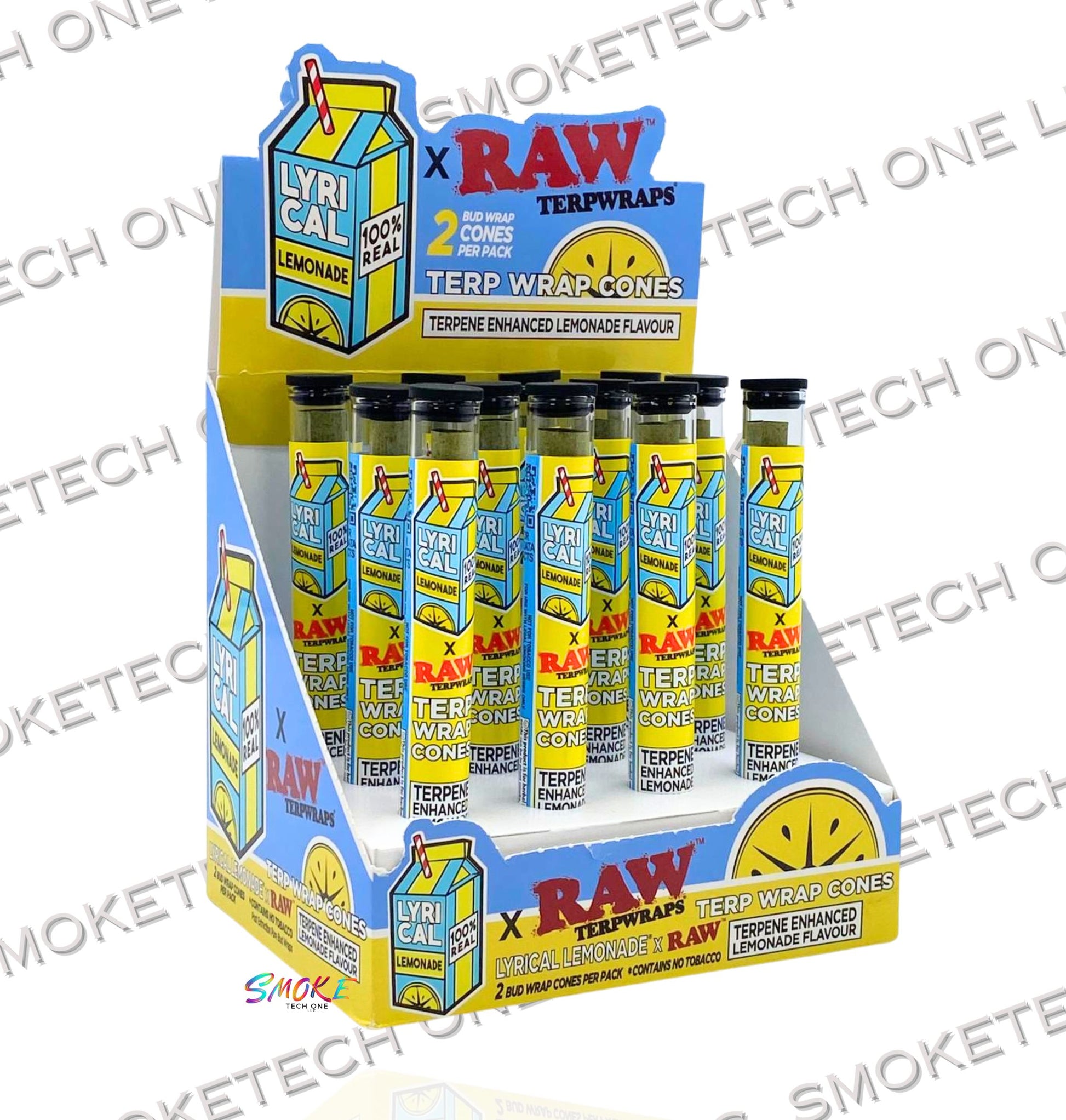 RAW x Lyrical Lemonade Terp Wrap Cones – Terpene Enhanced Lemonade Flavor (2 Cones per Pack) - Smoke Tech One LLC