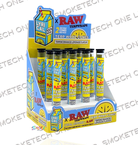 RAW x Lyrical Lemonade Terp Wrap Cones – Terpene Enhanced Lemonade Flavor (2 Cones per Pack) - Smoke Tech One LLC
