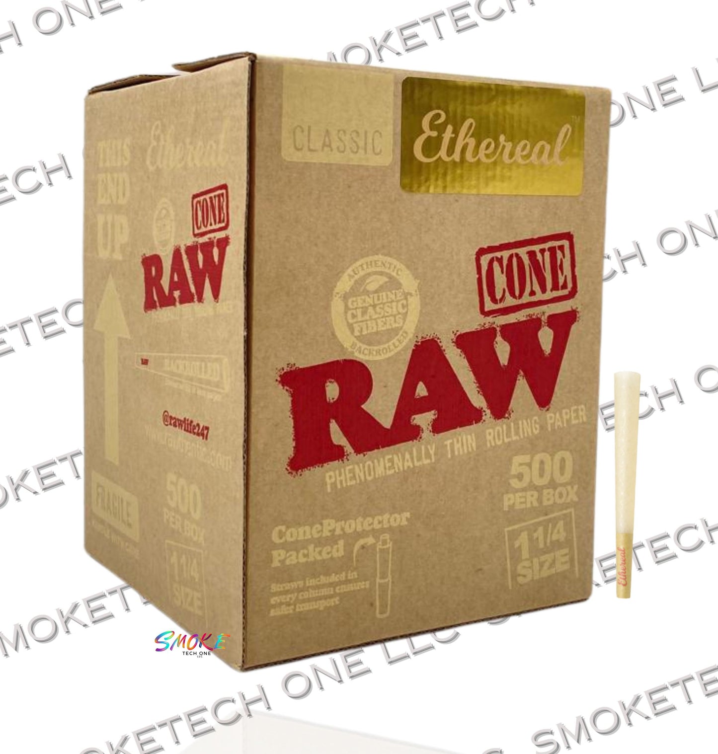 RAW Classic 1¼ Size Ethereal Pre-Rolled Cones - Box of 500
