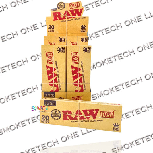 RAW Classic King Size Cones - 20 Pack - Smoke Tech One LLC
