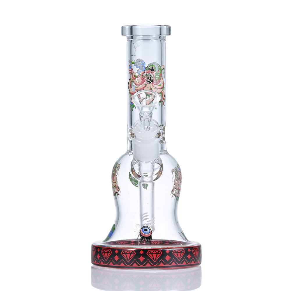 Hispter Floral Pattern Base Glass Bong SF023R