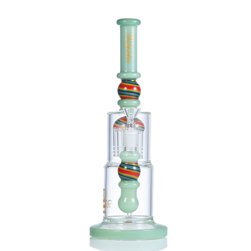 Hipster Tall Blue Perc Glass Bong SF028