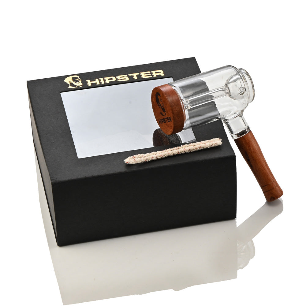 6-inch wood and glass bubbler PP007