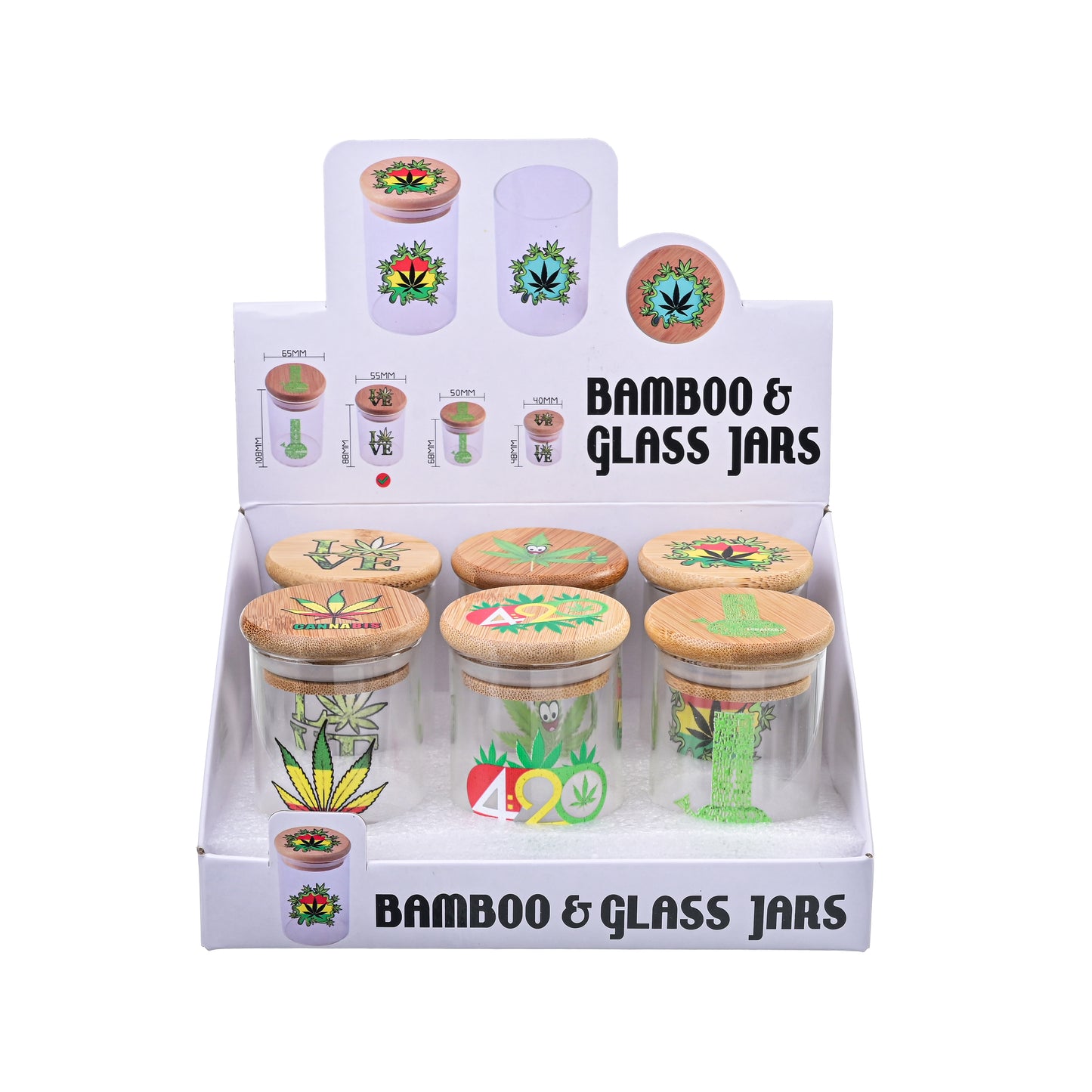SW3008 - Bamboo Lid Glass Storage Jar – 55 x 88 mm