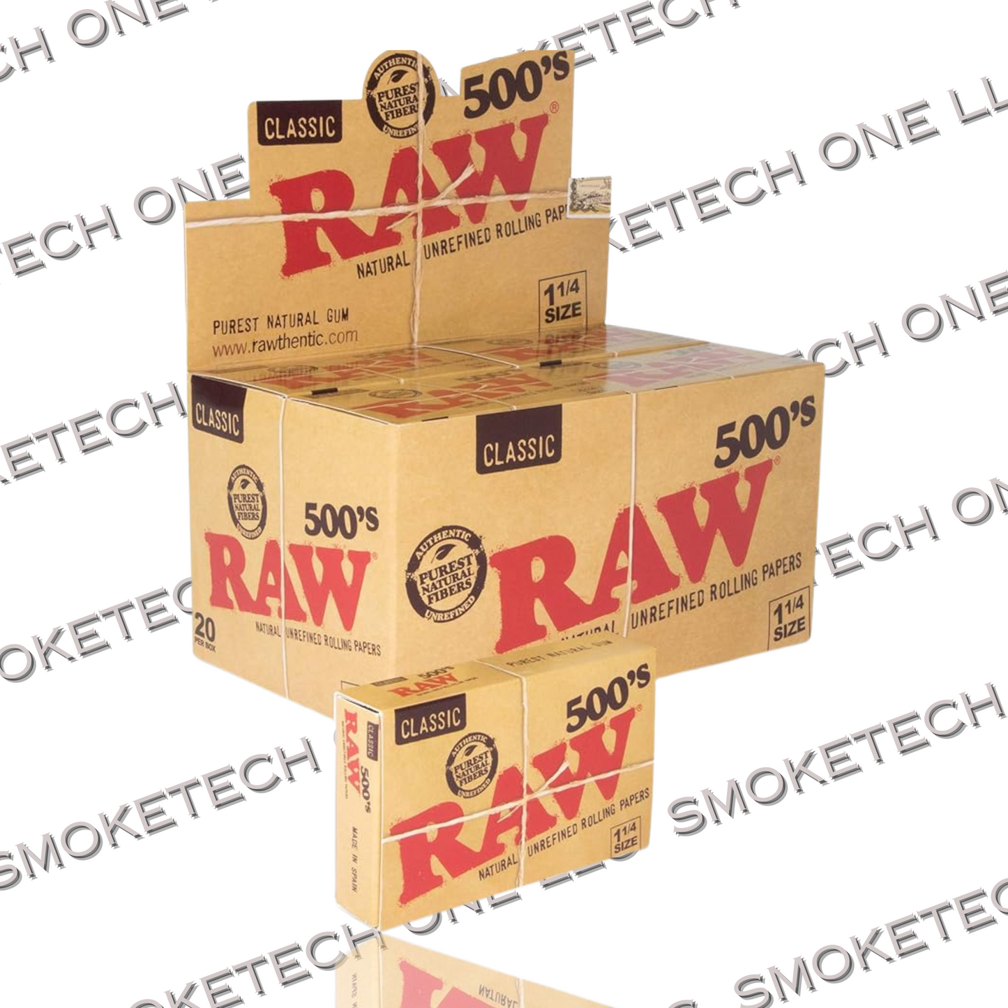 RAW 500's Classic Rolling Paper 1 1/4 size - Smoke Tech One LLC