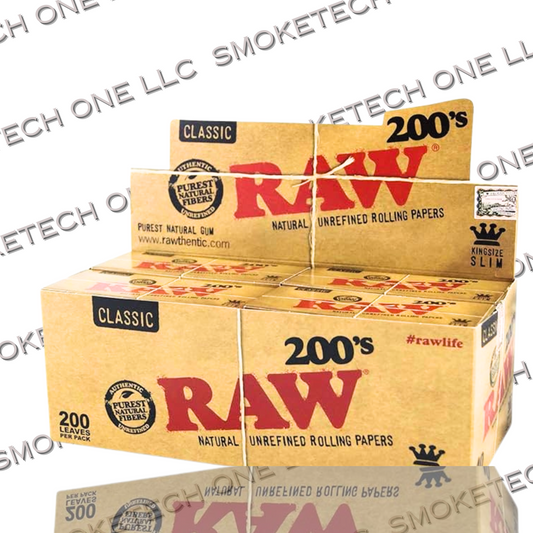 RAW Classic Creaseless King Size Slim Rolling Papers - 200 - Smoke Tech One LLC