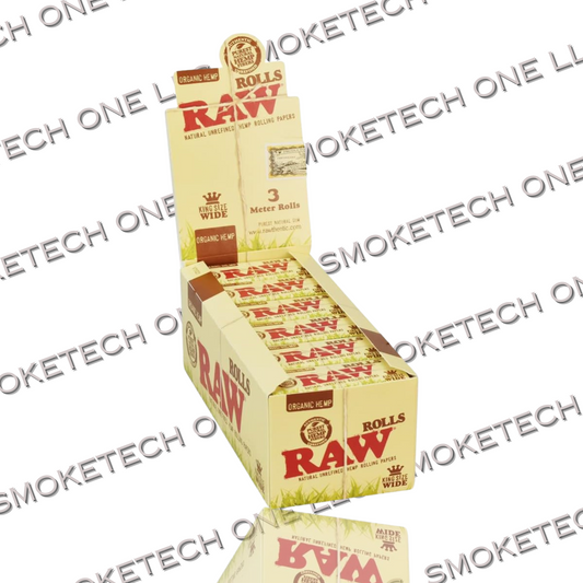 RAW Organic King Size Wide Hemp Rolls - 3 Meters - Smoke Tech One LLC