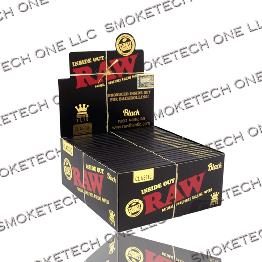RAW Black Inside Out Classic King Size Slim Rolling Papers - Smoke Tech One LLC