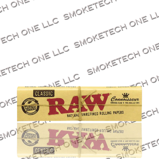 RAW Classic Connoisseur King Size Rolling Papers with Tips - Smoke Tech One LLC