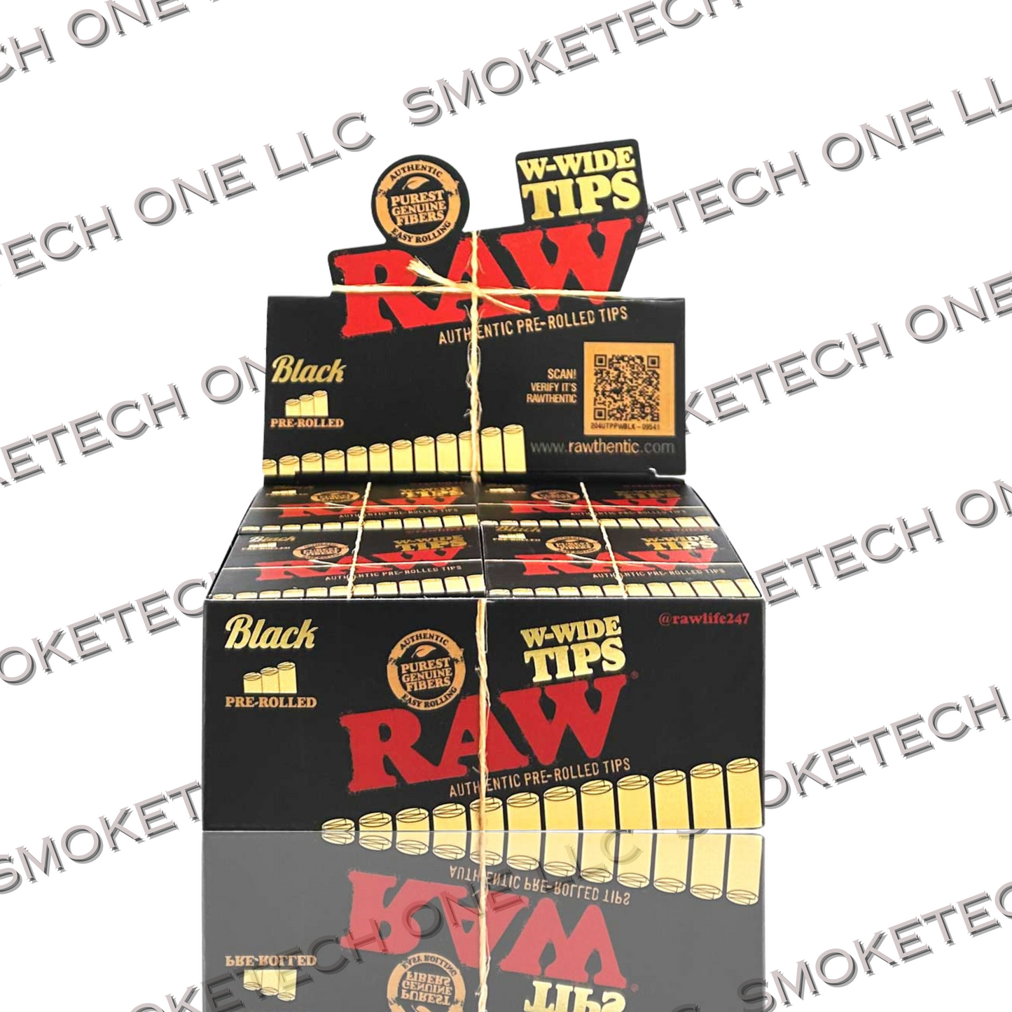 RAW Black W-WIDE Pre-Rolled Cone Tips - Smoke Tech One LLC