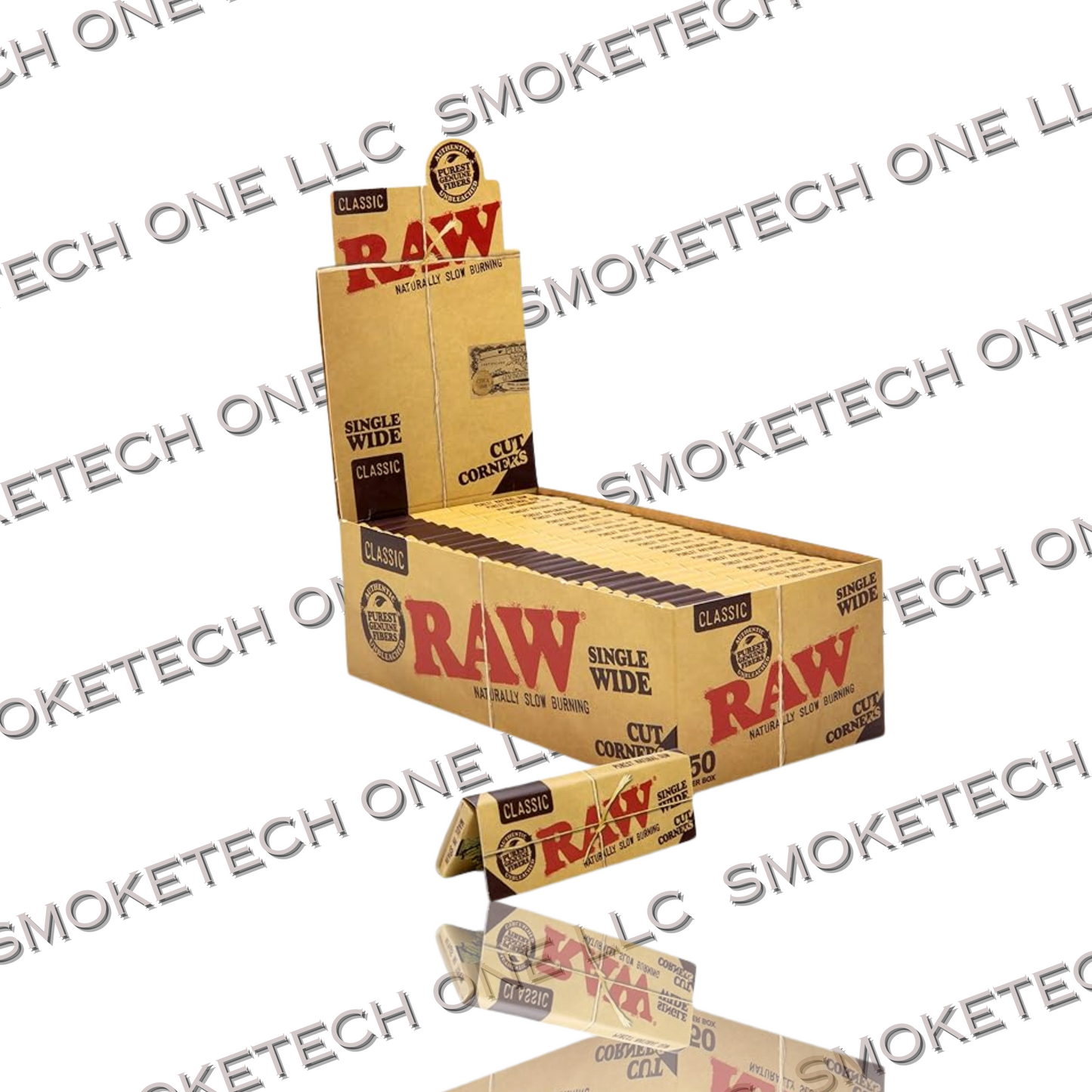 RAW Classic Cut Corners Single Wide Rolling Papers - Smoke Tech One LLC