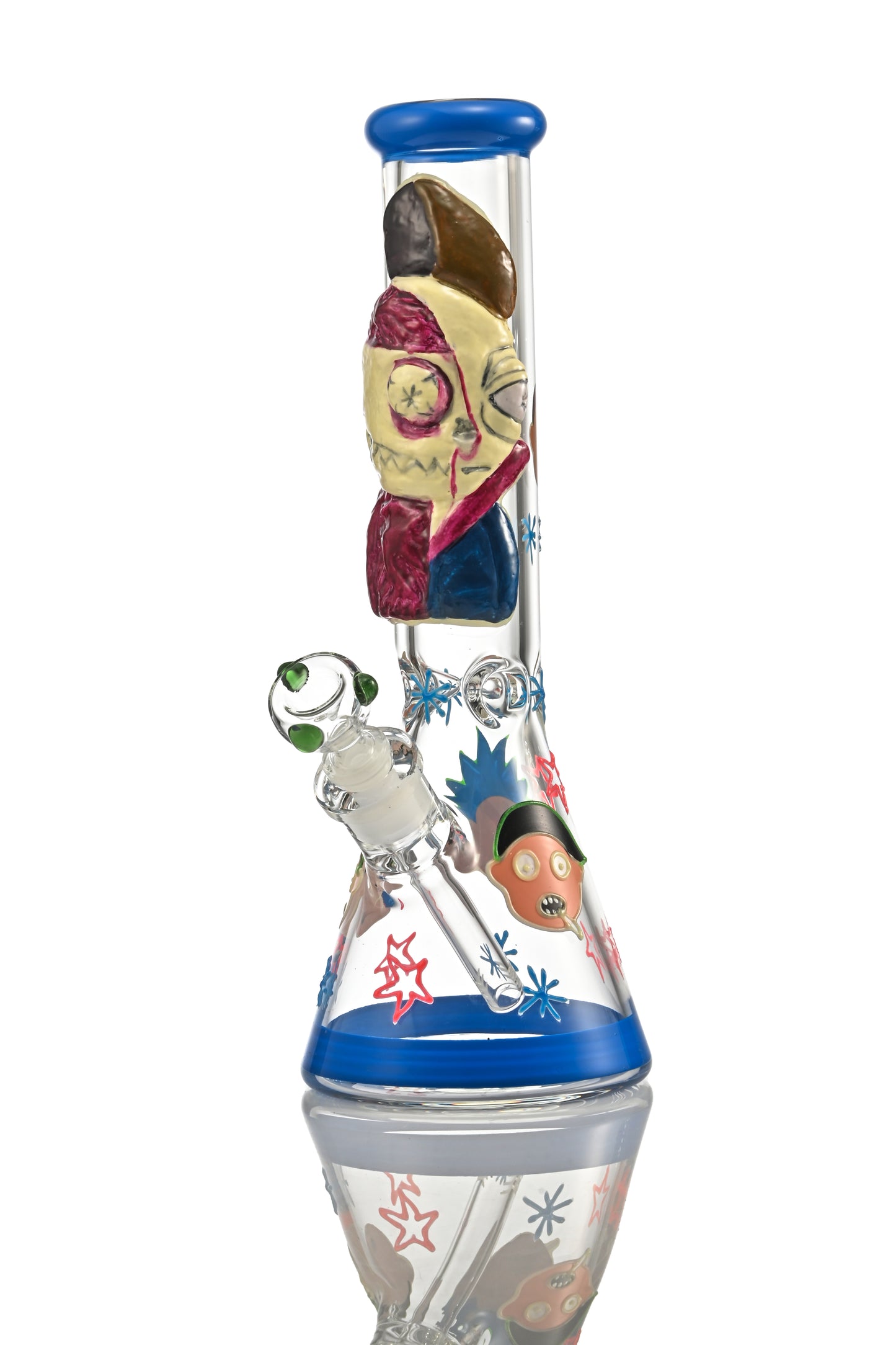 Hipster hand-painted Morty-themed piece XJ65 (blue)