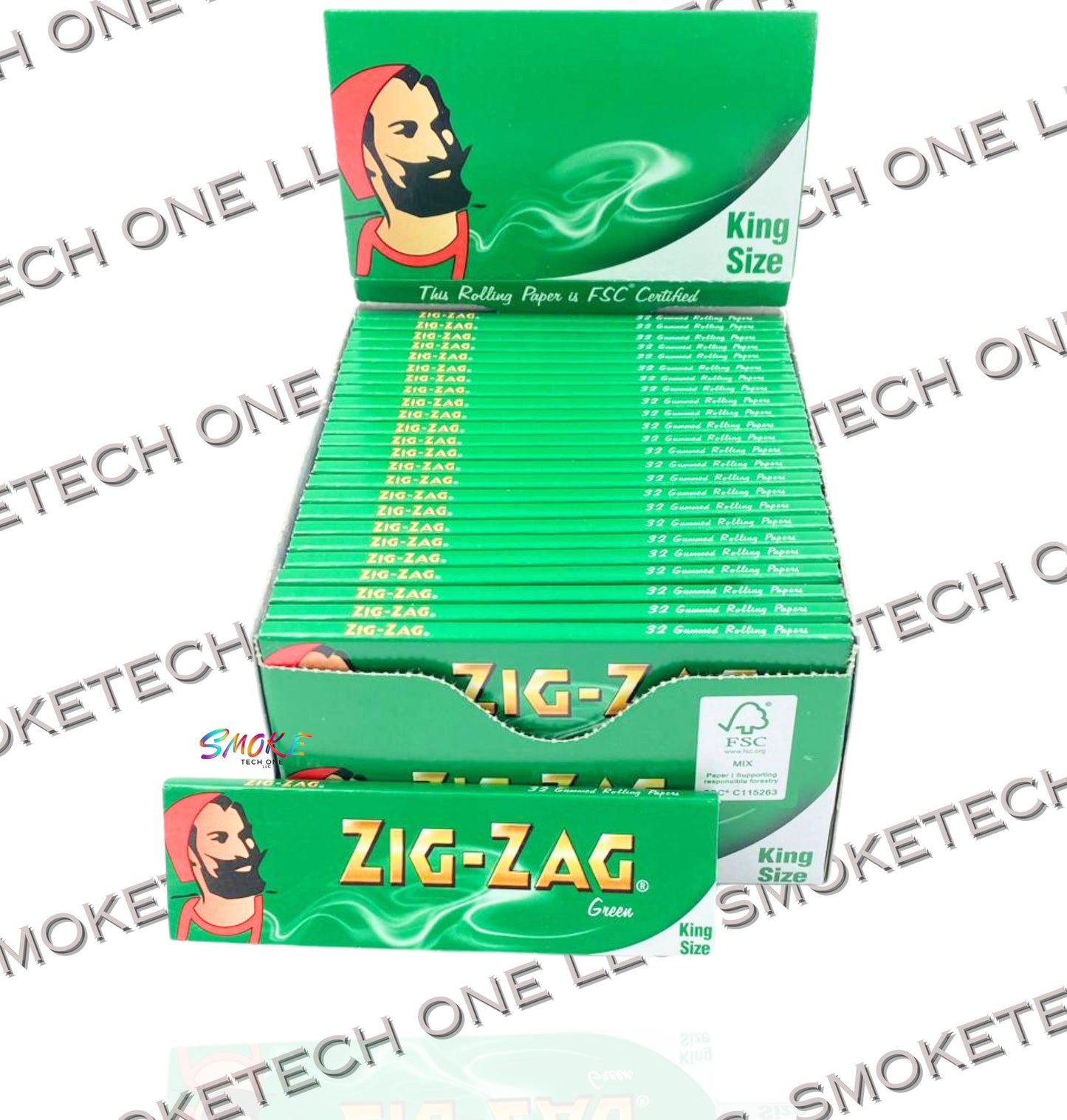 Zig-Zag Rolling Paper King Size (Green) - Smoke Tech One LLC