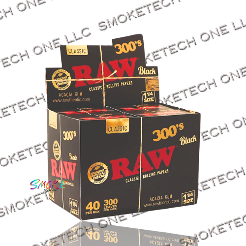 RAW Black Classic Rolling Papers 1¼ Size - 300’s Box