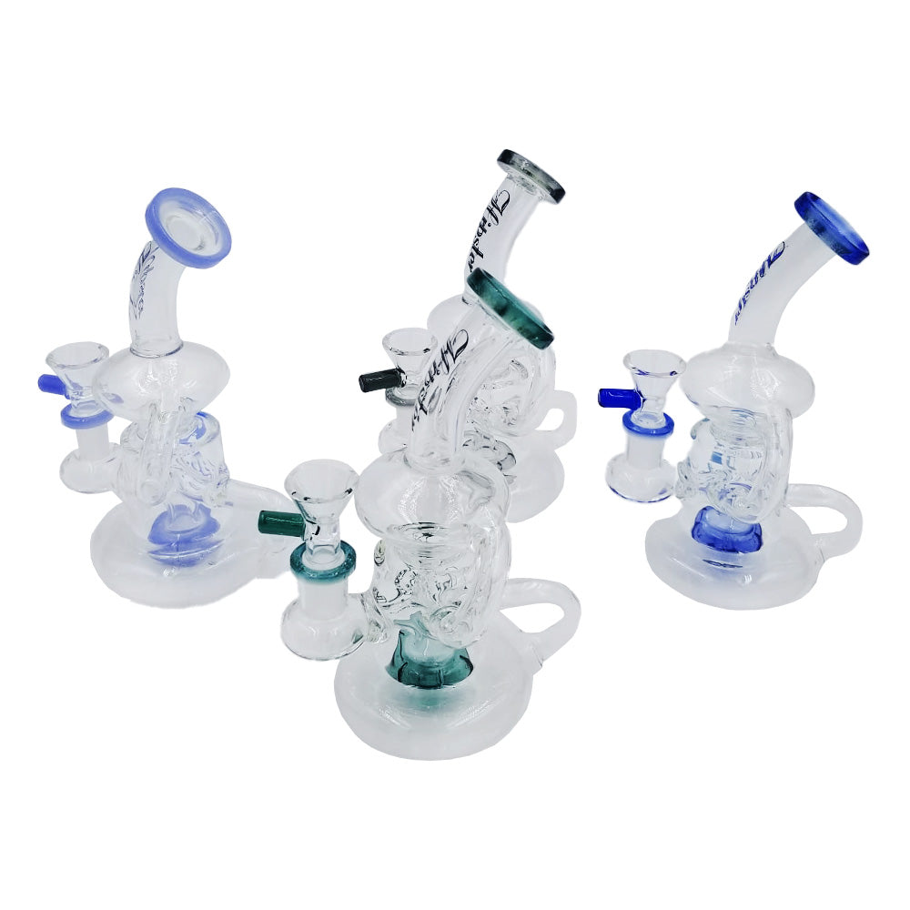 Hipster 8-inch Wide Body Recycler Glass Water Pipe HP-014 - Smoke Tech One LLC
