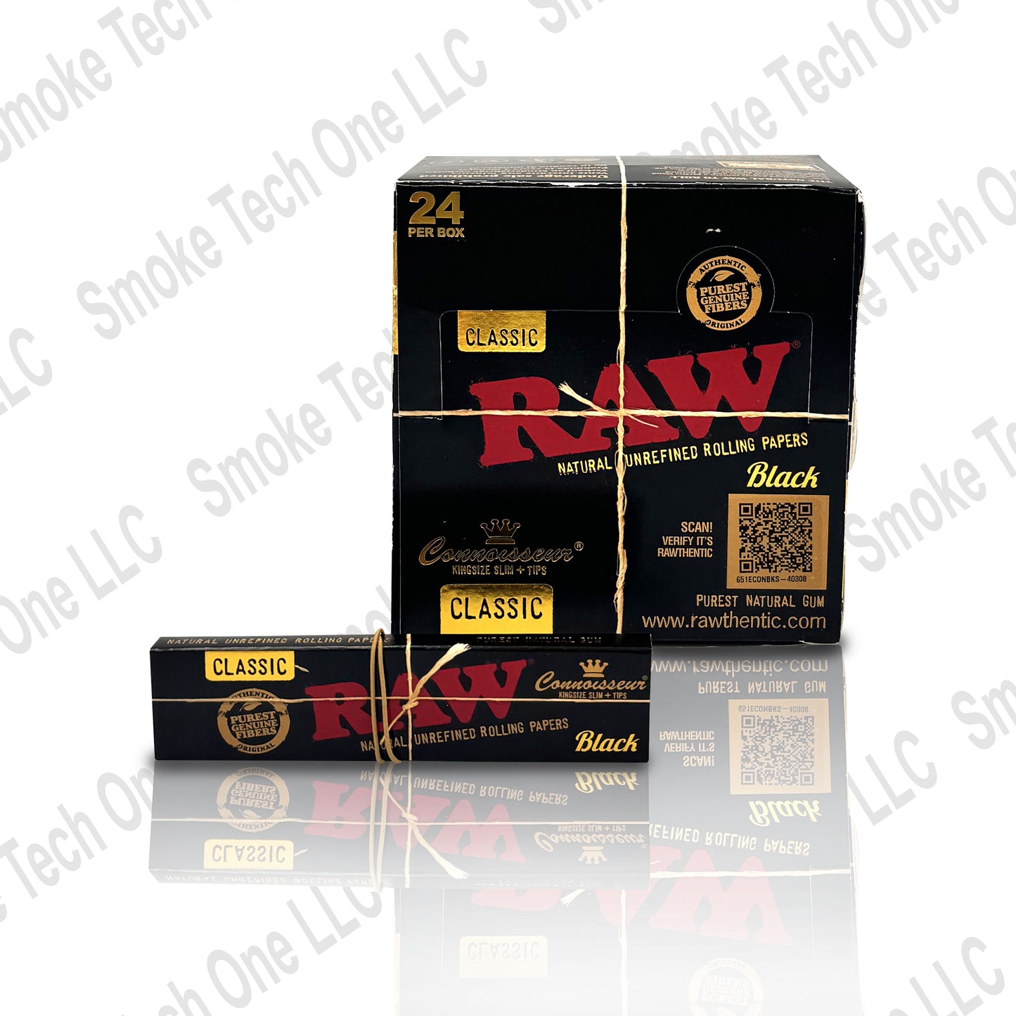 RAW Black Connoisseur King Size Slim Rolling Papers - Smoke Tech One LLC