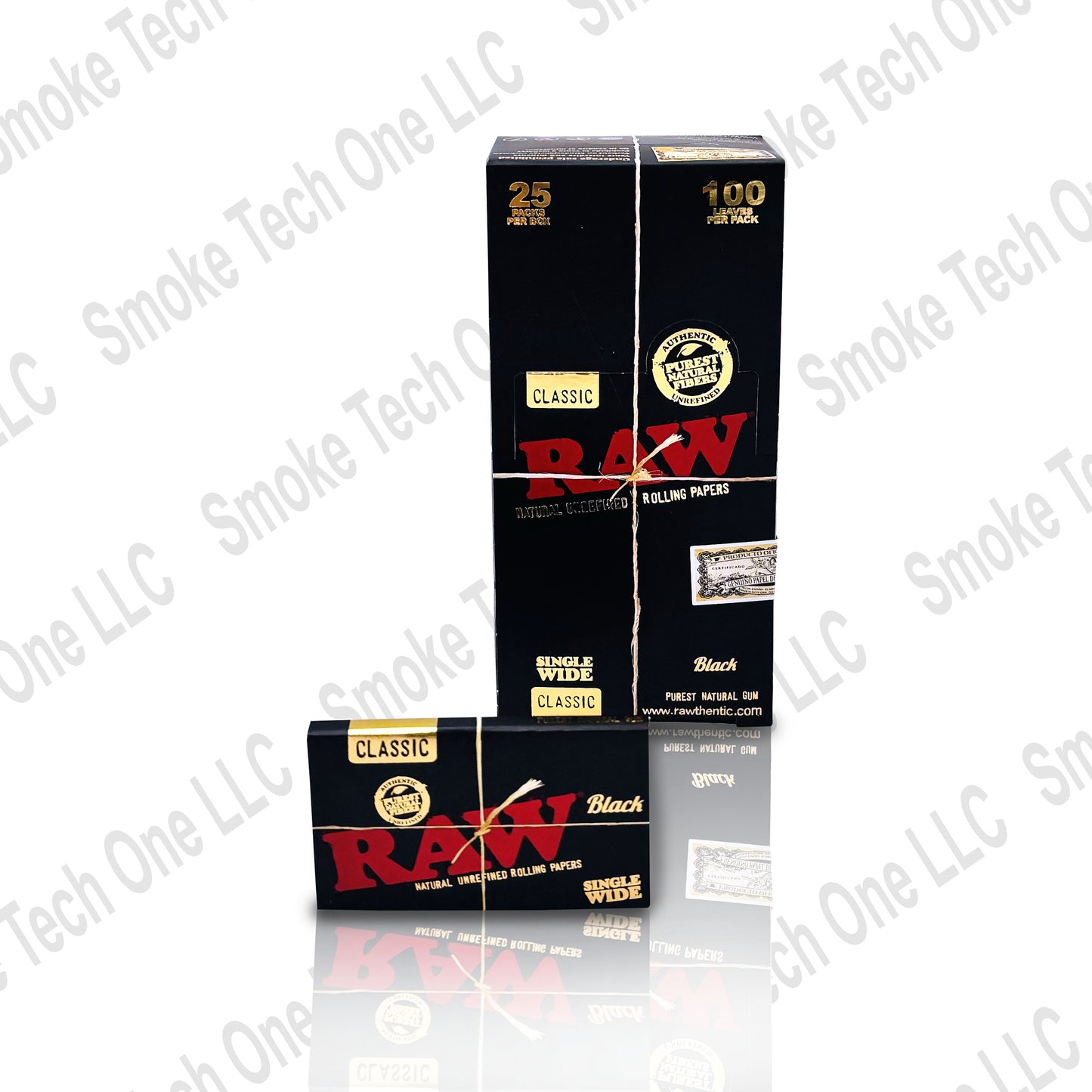 RAW Black Classic Single Wide Rolling Papers - Smoke Tech One LLC