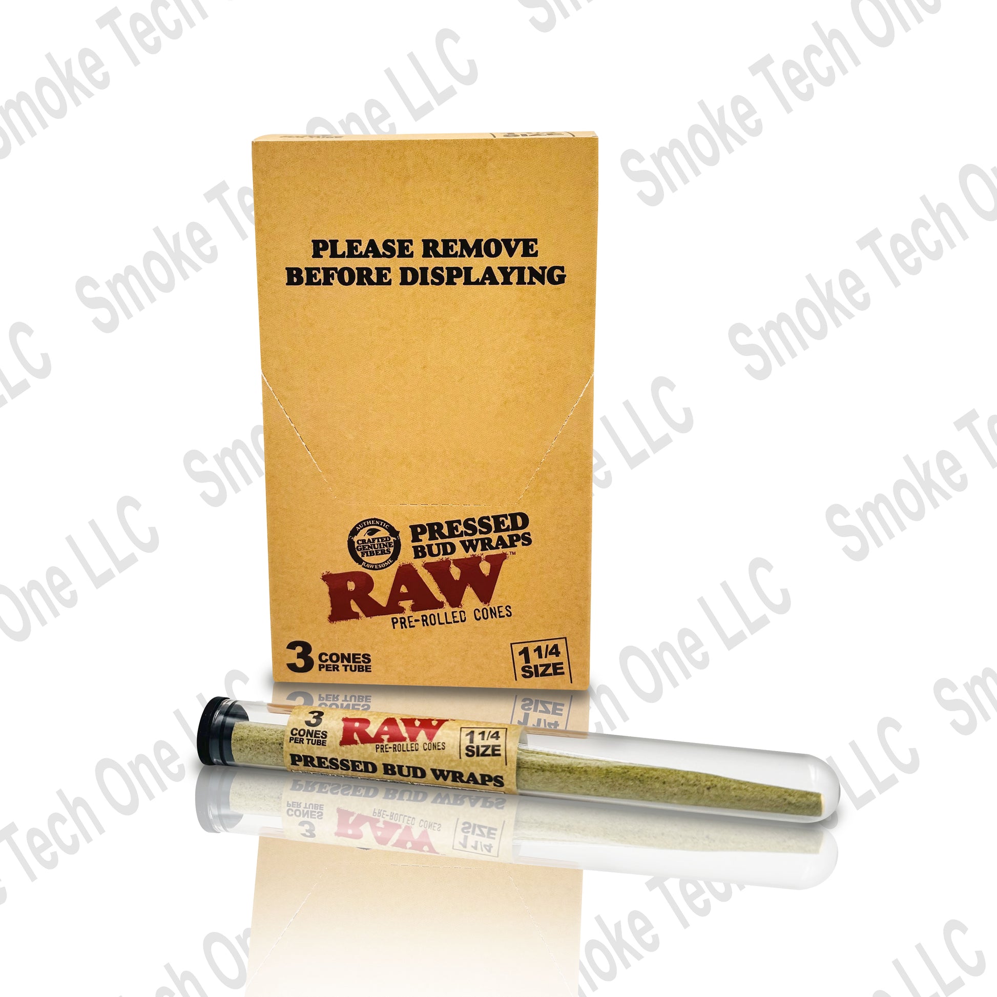 RAW Pressed Bud Wraps 1 1/4 Size Pre Rolled Flower Cones - Smoke Tech One LLC
