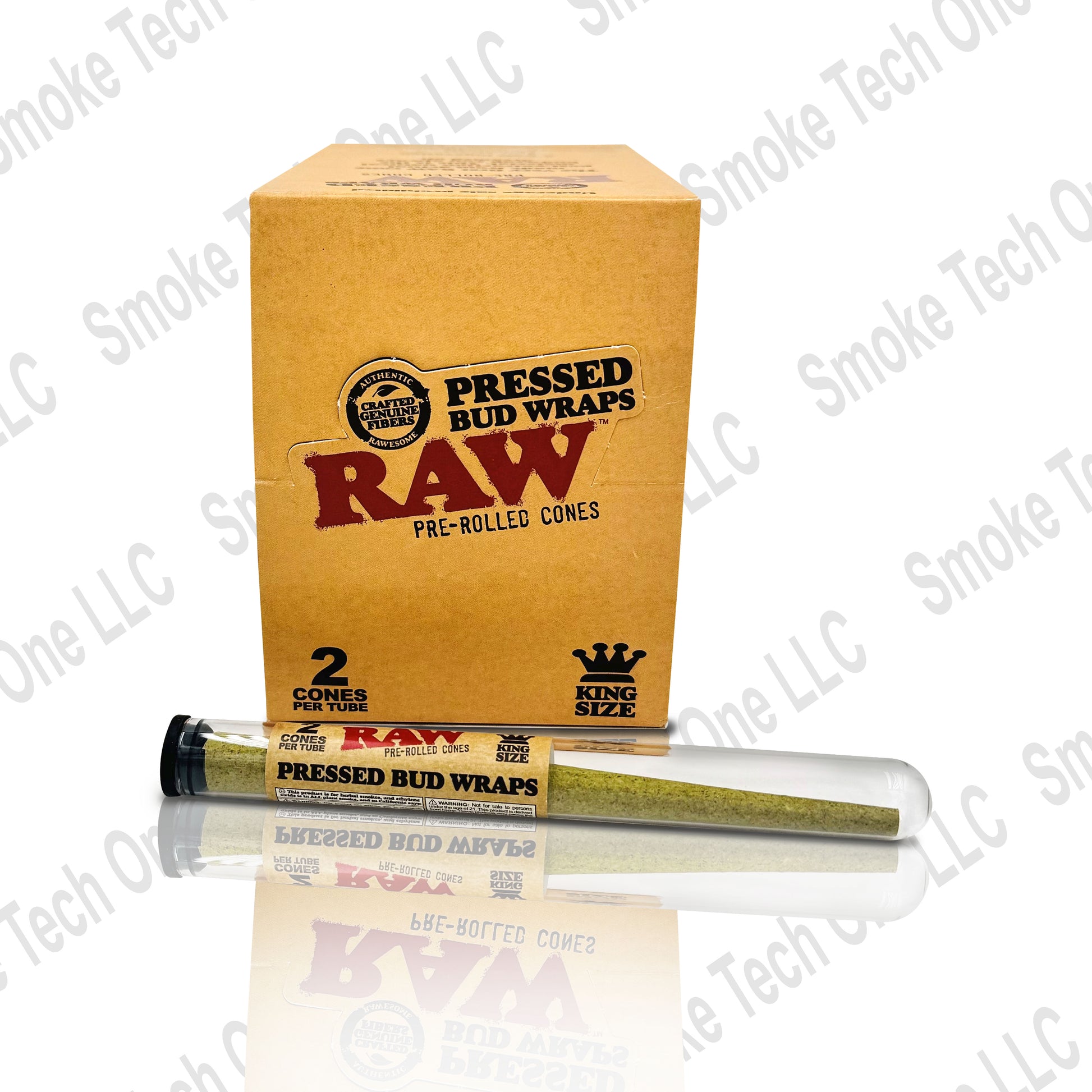 RAW Pressed Bud Wraps King Size Pre Rolled Flower Cones - Smoke Tech One LLC