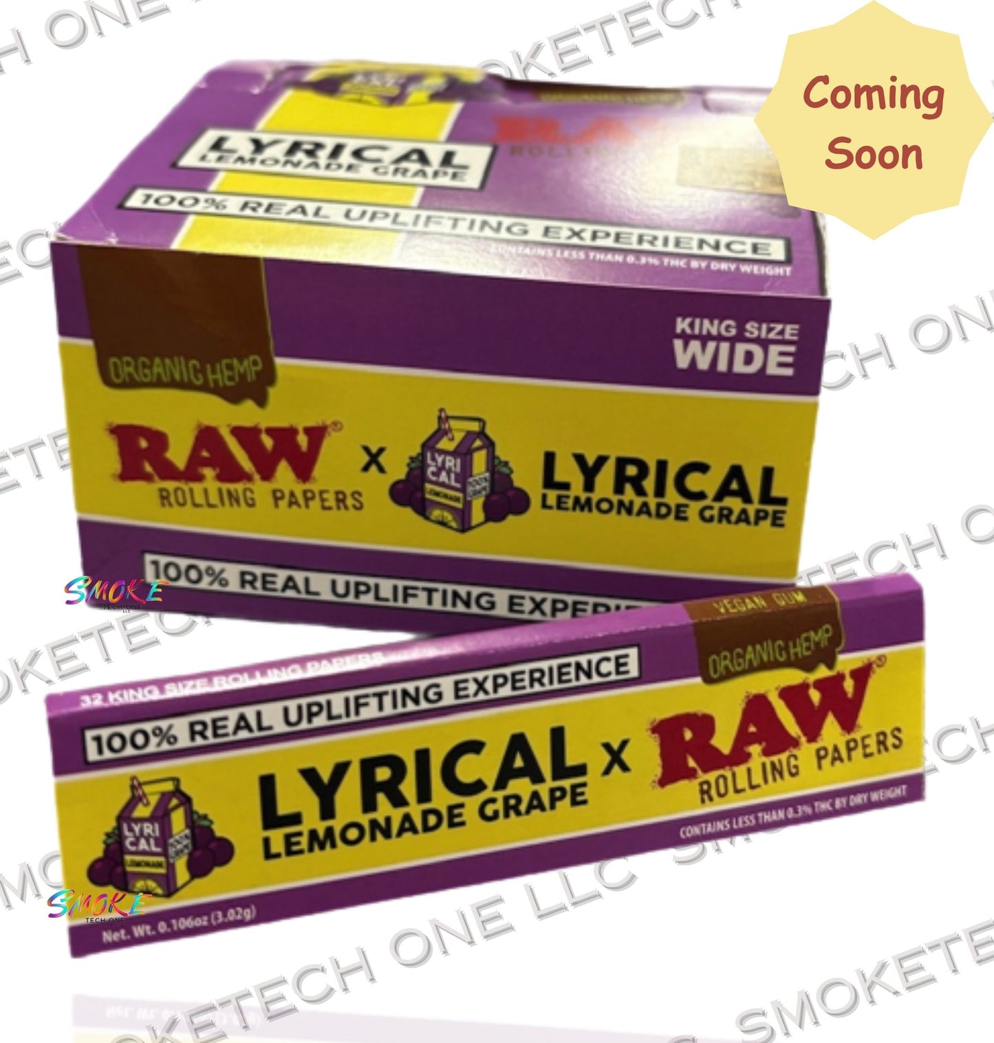 RAW x Lyrical Lemonade Grape Rolling Papers - King Size Wide (Organic Hemp)
