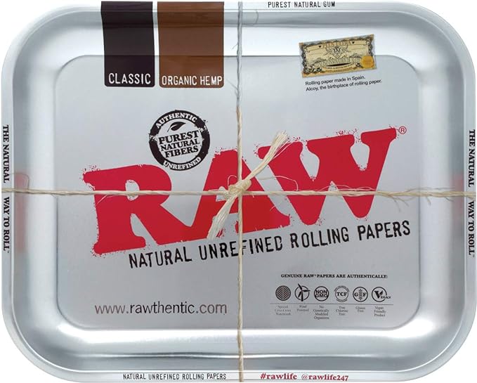 RAW Metallic Rolling Tray (Large) Size 14'' x 11'' x 1''