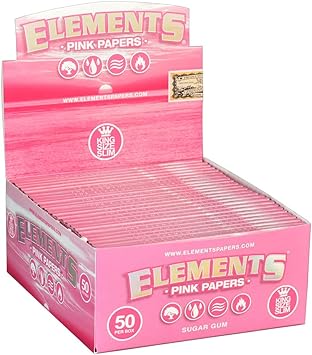 Elements Pink King Size Slim Ultra Thin Rice Rolling Paper