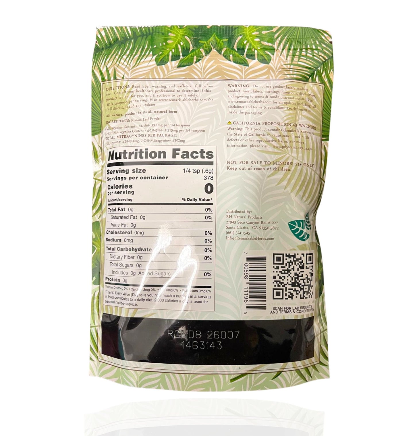 Remarkable Herbs Maeng Da Kratom – Green Vein (8oz Powder) - Smoke Tech One LLC