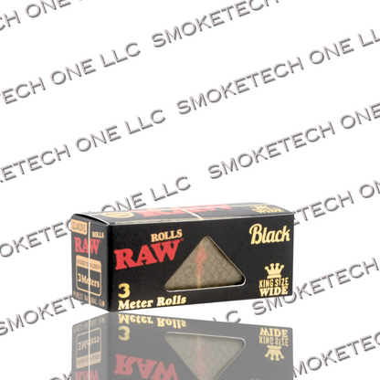 RAW Black King Size Wide Rolls with 3 meters of rolling paper