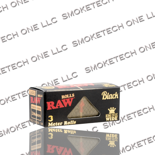 RAW Black King Size Wide Rolls with 3 meters of rolling paper - Smoke Tech One LLC